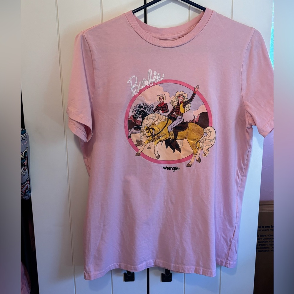 Wrangler Barbie Women’s Light Pink Graphic Tee